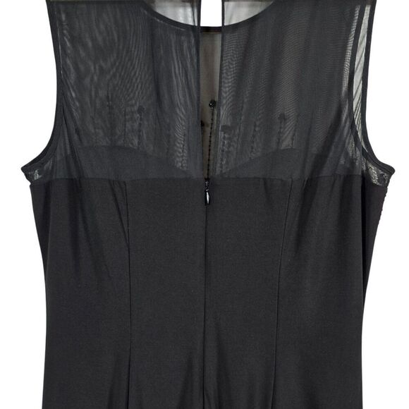 Jessica Howard Mesh Top Midi Dress Size 14 Black Embellished Sleeveless Flawed - Picture 5 of 13